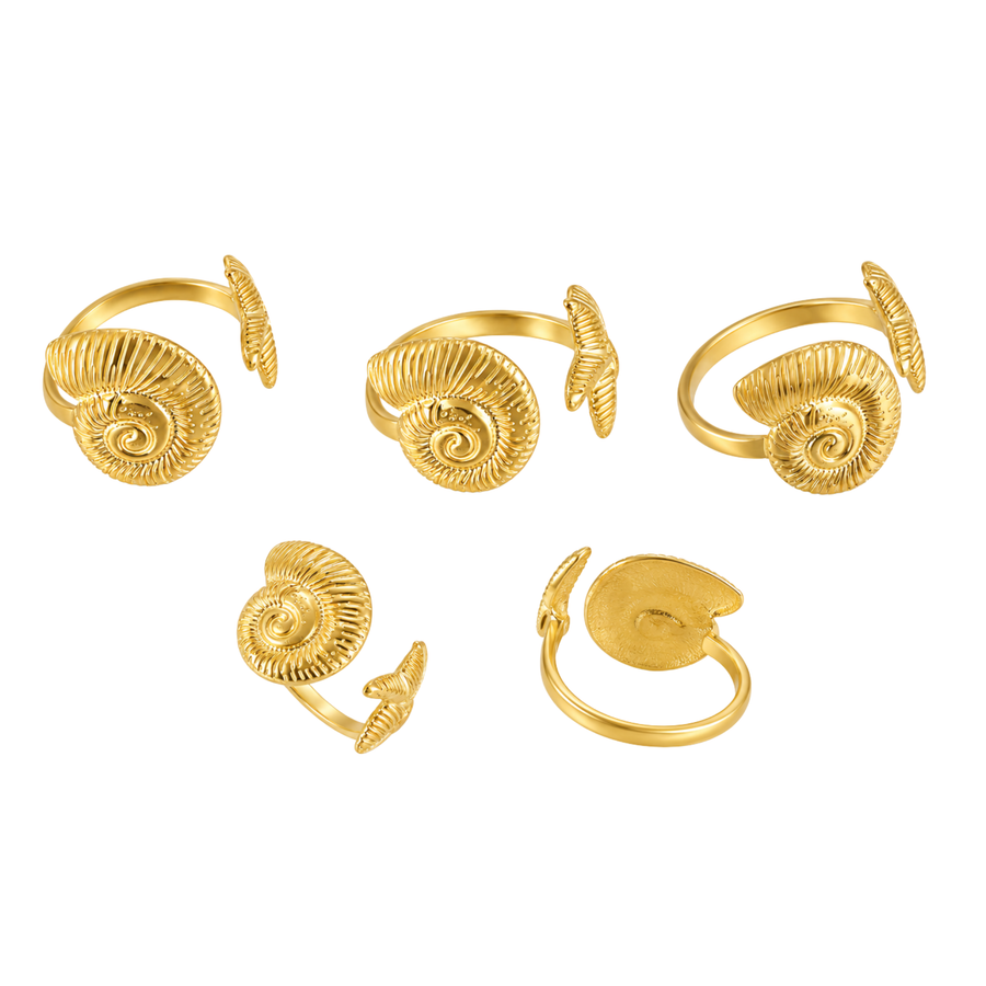 Adjustable Stainless Steel Seashell & Starfish Ring – alternate view 2 | Sloop Jewelry – alternate view