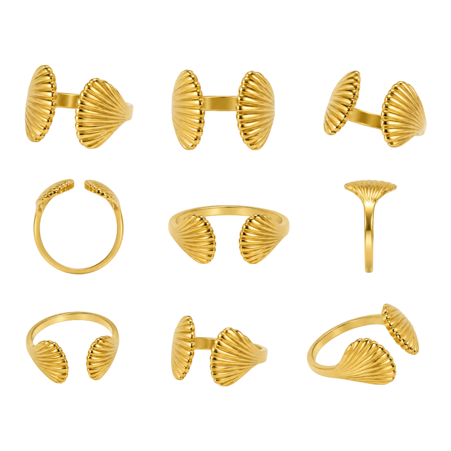 Adjustable Stainless Steel Seashells Ring – alternate view 2 | Sloop Jewelry – alternate view