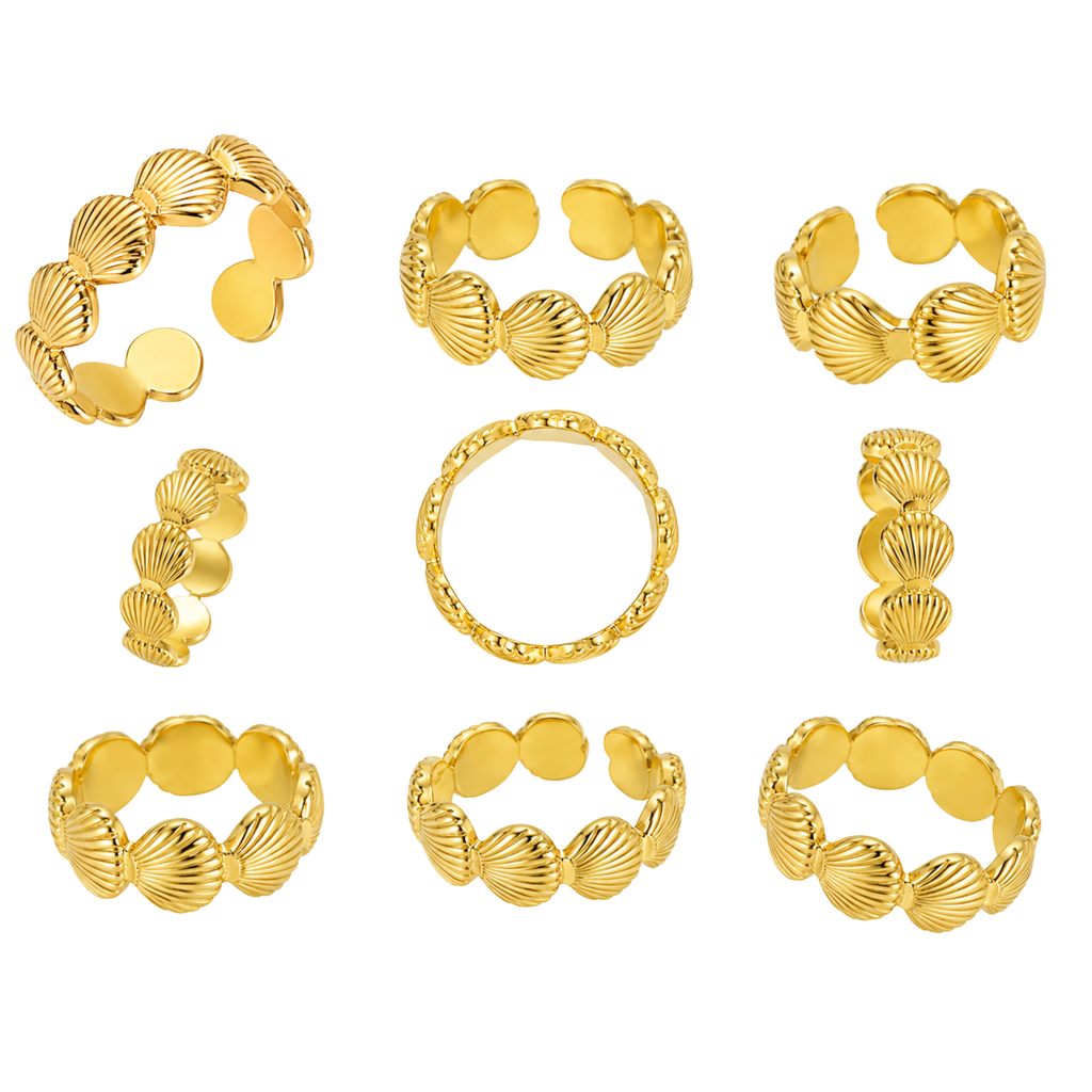 Adjustable Stainless Steel Small Shells Ring