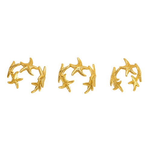 Adjustable Stainless Steel Starfishes Ring