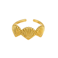 Adjustable Stainless Steel Three Shells Ring