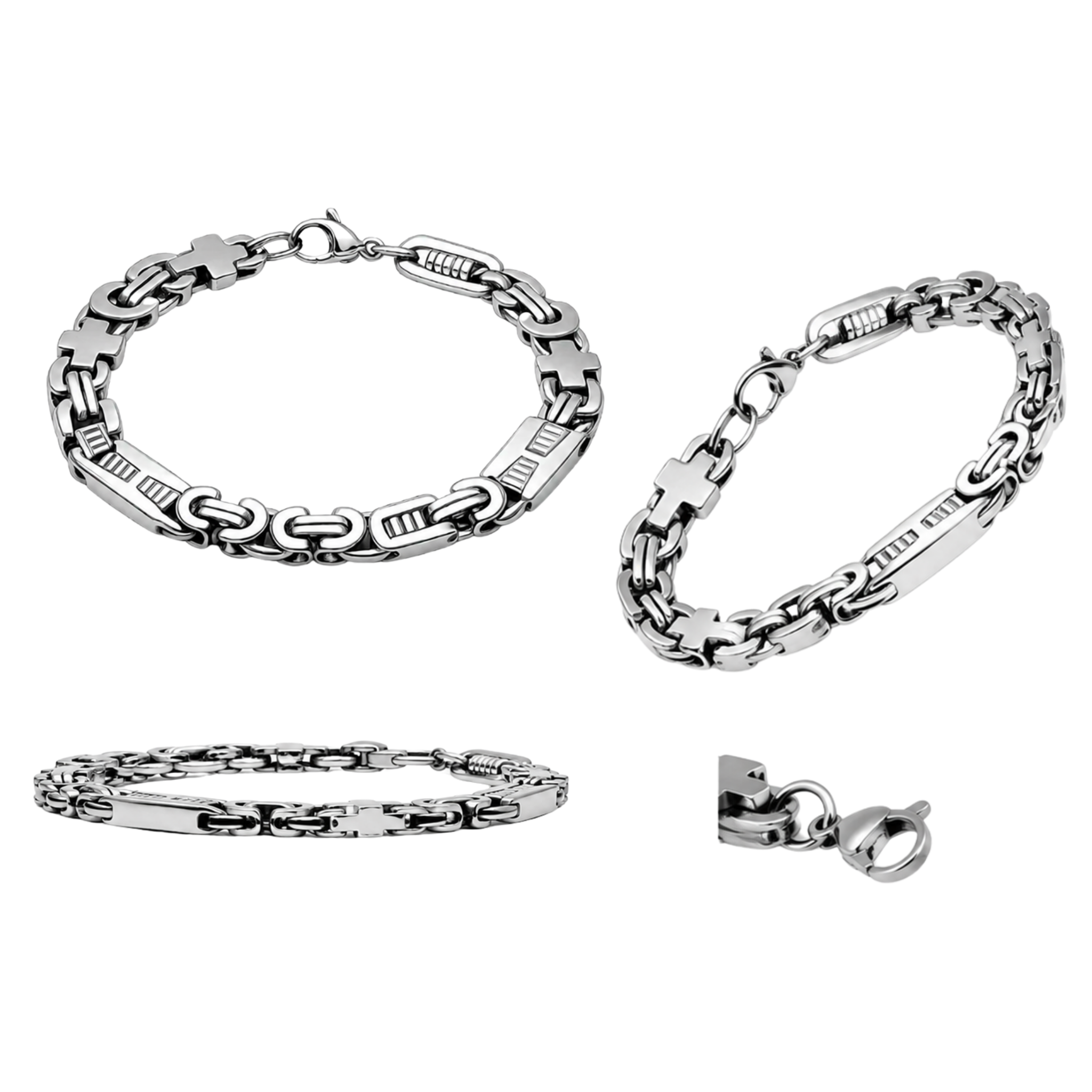 Byzantine Link Bracelet – Affordable Non-Tarnish Stainless Steel Men's Byzantine Chain Bracelet