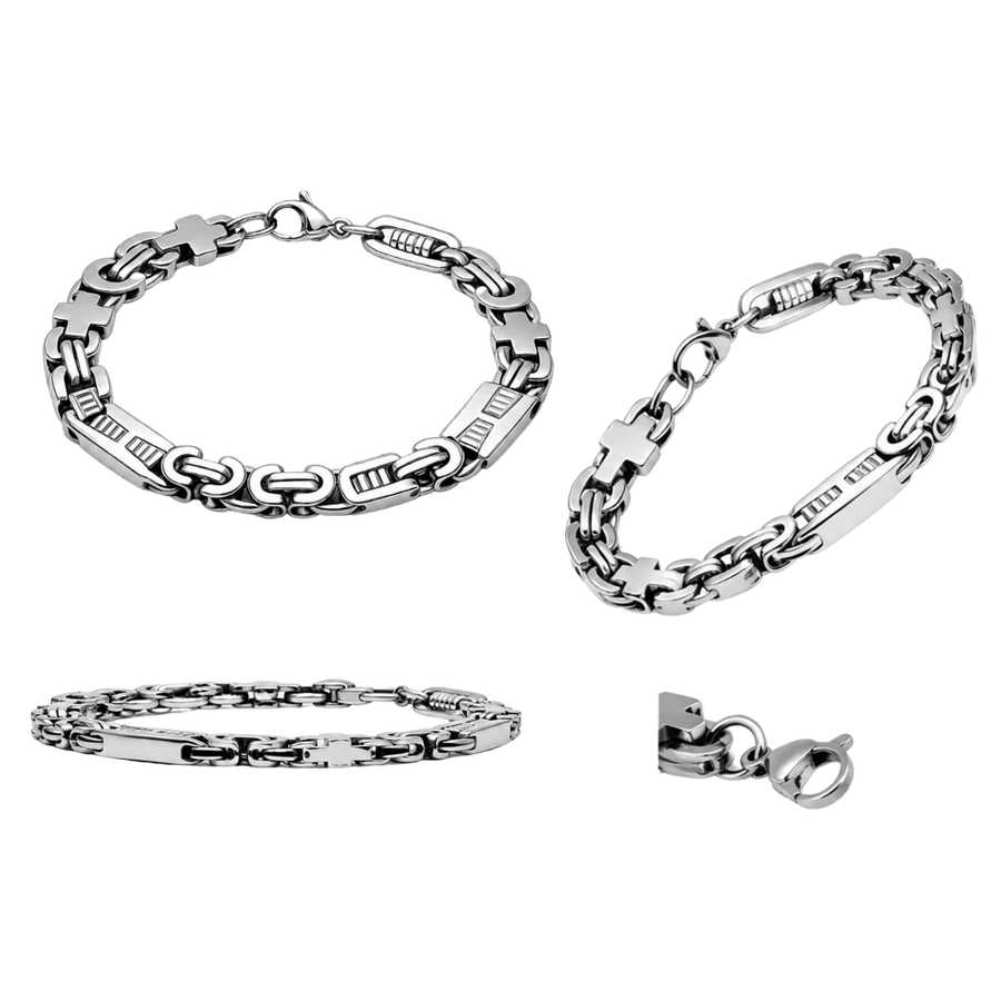 Byzantine Link Bracelet – Affordable Non-Tarnish Stainless Steel… – alternate view 2 | Sloop Jewelry – alternate view