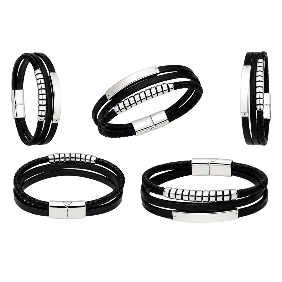 Men's Carbon Edge Bracelet – Stainless Steel & Black Carbon Fiber – alternate view 2 | Sloop Jewelry – alternate view