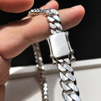 NEW 22" 9mm Solid 950 Silver Handmade Cuban Necklace for Men – Heavy Miami Style Chain thumbnail 4