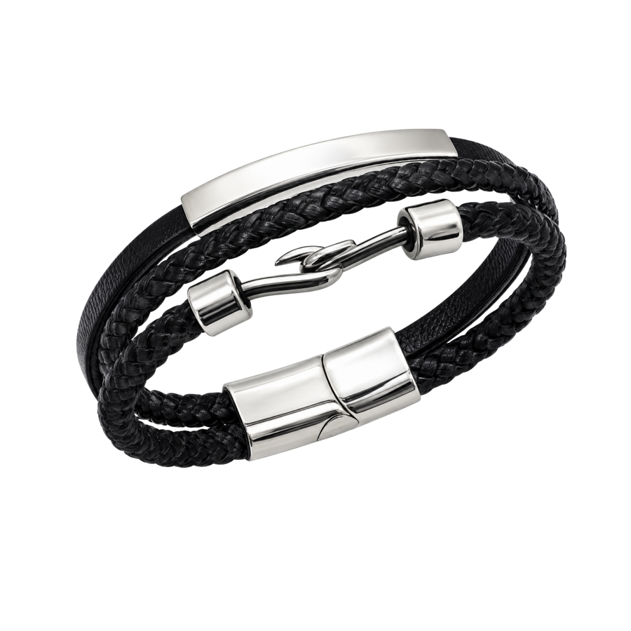 Men's Dual Strand Leather Bracelet – Affordable Non-Tarnish Braided… – Bracelet by Sloop Jewelry