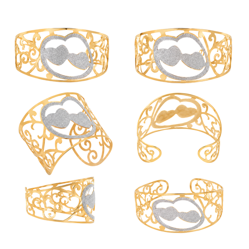 Adjustable Eternal Hearts Filigree Cuff Bracelet for Women – Non-Tarnish Gold Tone Open Cuff Bracelet | Affordable Fashion Jewelry Gift