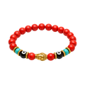 Evil Eye Bead Bracelet Red With Buddha Charm Turquoise