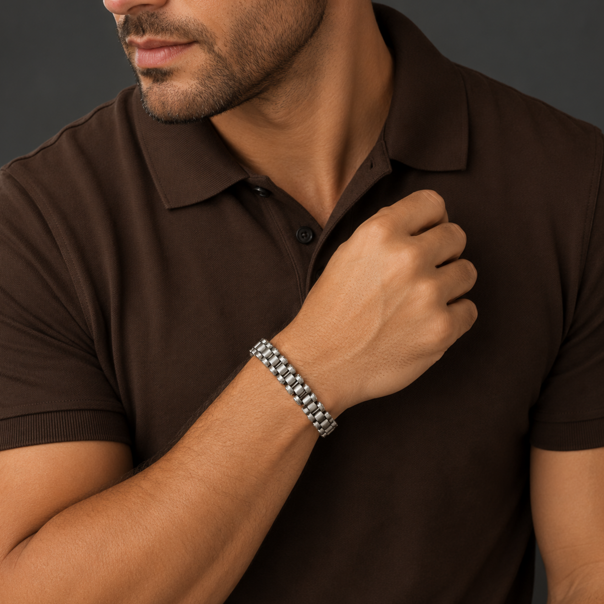 Executive Link Bracelet – Non-Tarnish Stainless Steel Men's Link Bracelet