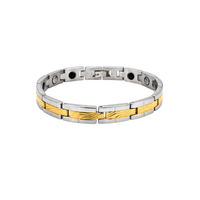 Gold PVD Coated Stainless Steel Magnetic Bracelet for Men – Two-Tone, Strong & Stylish thumbnail 1