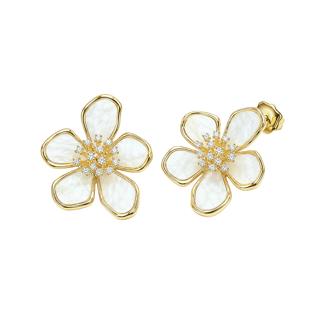 NEW Golden Blossom Earrings – Non Tarnish Flower Stud Earrings