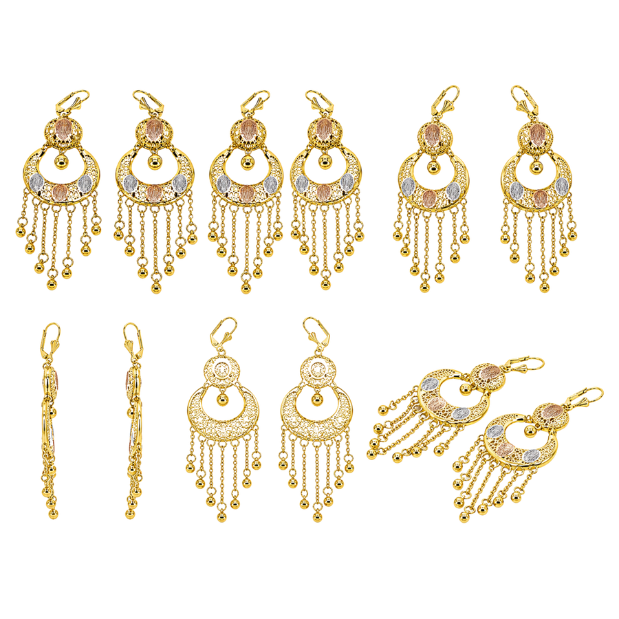 Non-Tarnish Golden Fringe Earrings – Elegant Gold Dangle Earrings… – alternate view 2 | Sloop Jewelry – alternate view