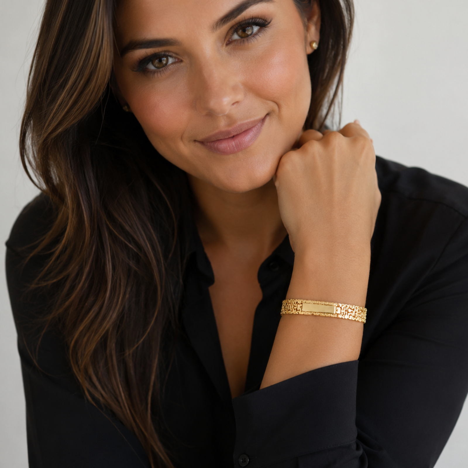 SET OF 2: Golden Legacy Nugget Bracelet – 8mm Men's Gold-Tone Link Bracelet 8.5"