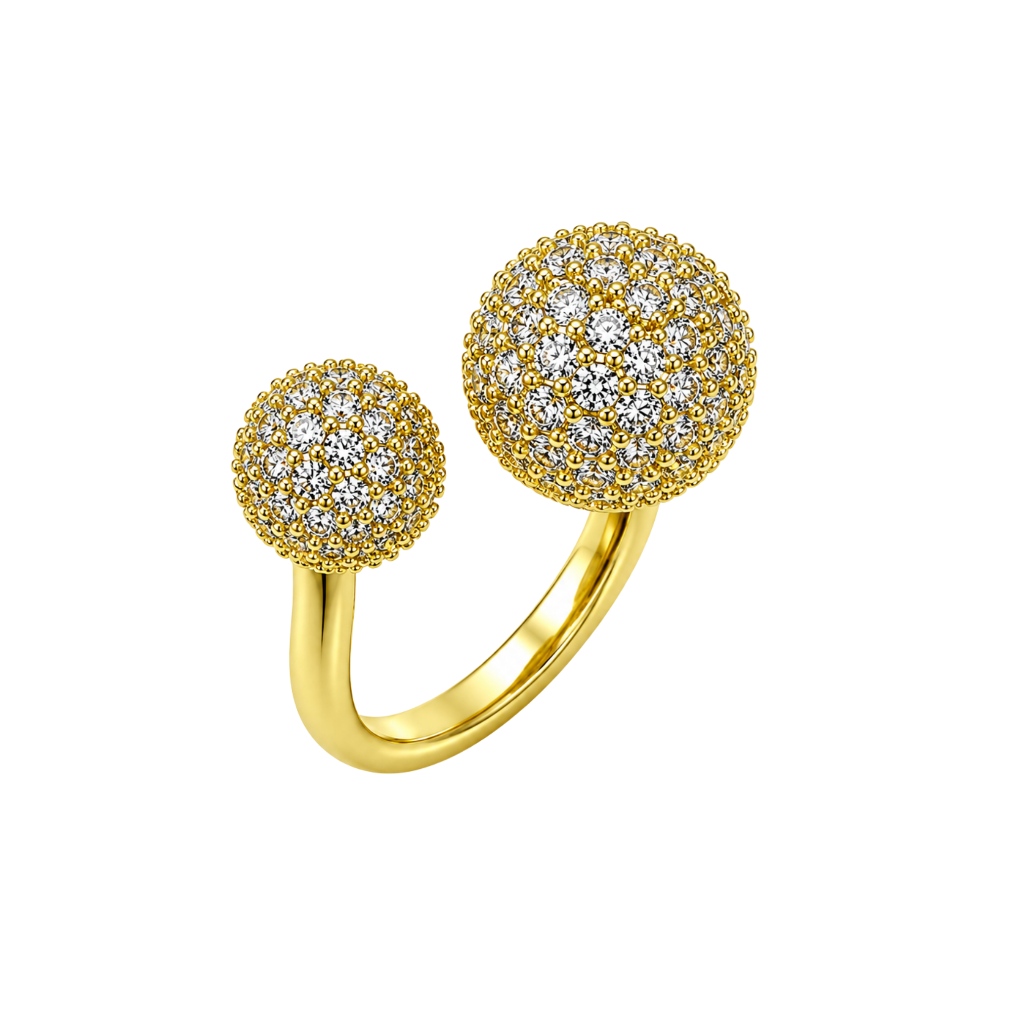 Golden Orbit Ring – Gold Tone Open Circle Statement Ring for Women