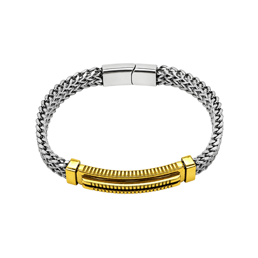 NEW Non-Tarnish Ridge Bracelet – Two-Tone Stainless Steel Bracelet… – Bracelet by Sloop Jewelry