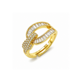 Golden Snake Ribbon Ring – Gold Tone Twisted Snake Wrap Ring for Women