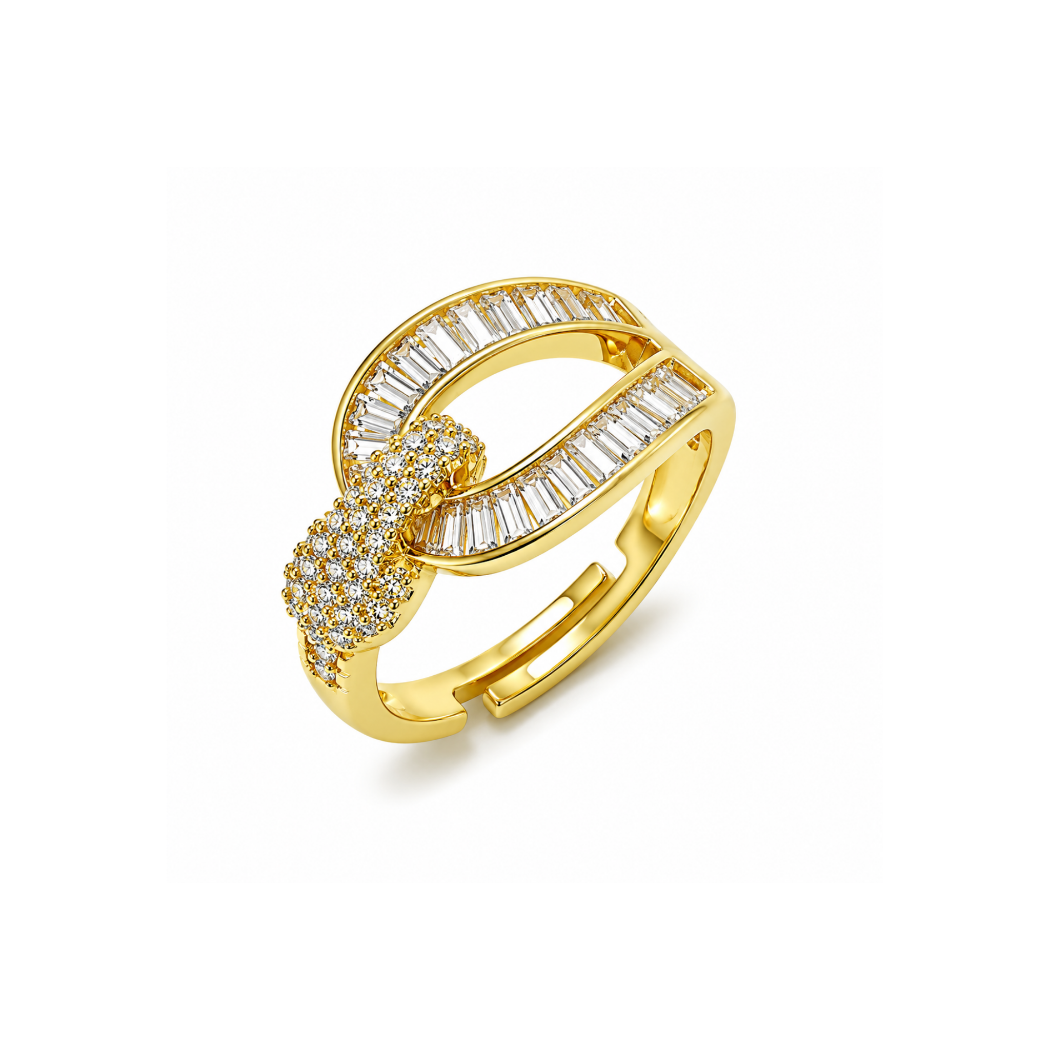 Golden Snake Ribbon Ring – Gold Tone Twisted Snake Wrap Ring for Women