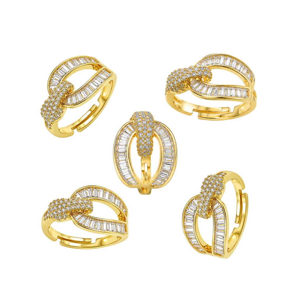 Golden Snake Ribbon Ring – Gold Tone Twisted Snake Wrap Ring for Women