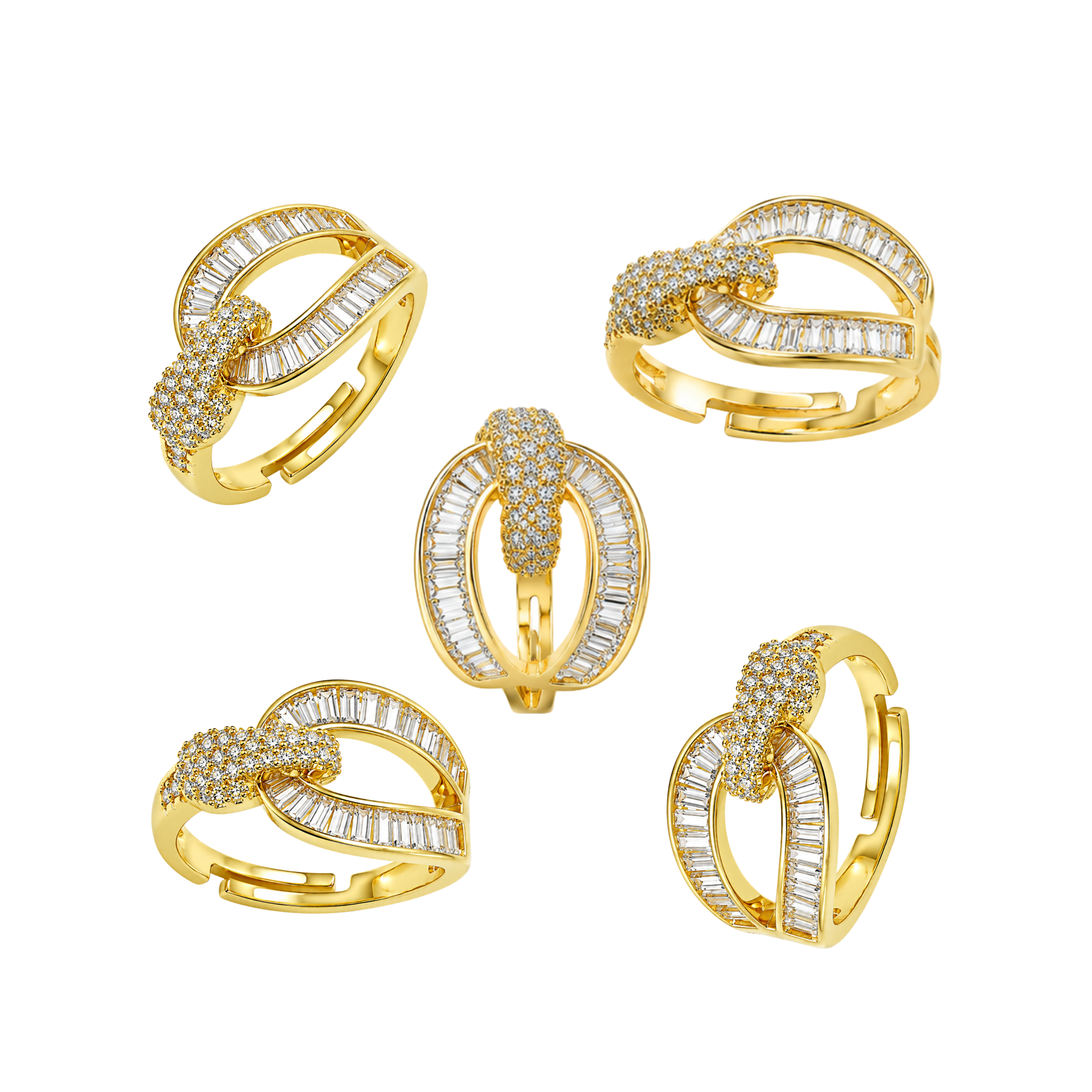 Golden Snake Ribbon Ring – Gold Tone Twisted Snake Wrap Ring for Women