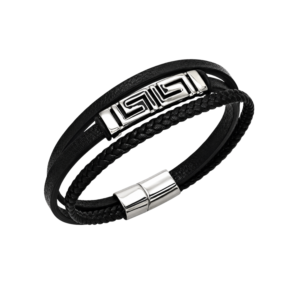 Men's Greek Key Bracelet – Non-Tarnish Stainless Steel Bracelet