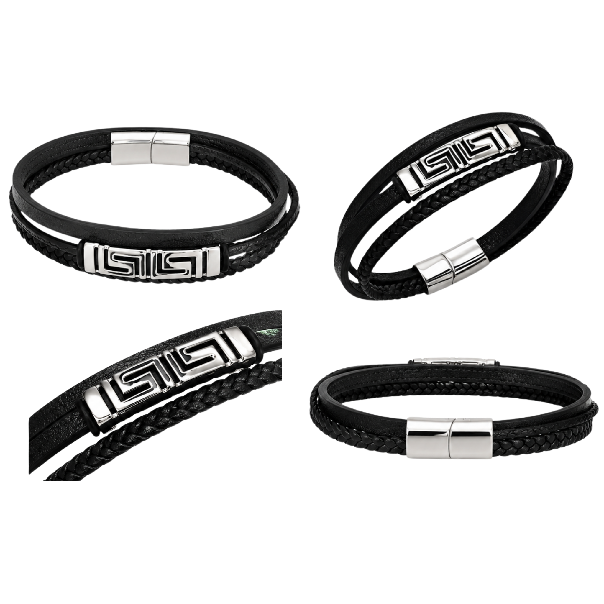 Men's Greek Key Bracelet – Non-Tarnish Stainless Steel Bracelet