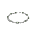 Green Rhodium Plated 925 Sterling Silver Moissanite Halo Tennis Bracelet
