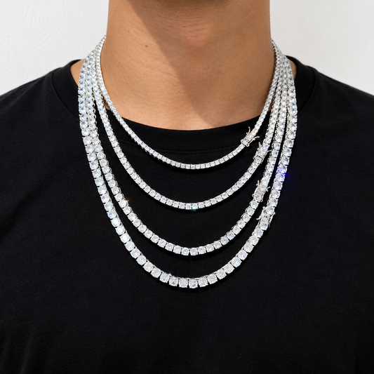Iced CZ Tennis Chain Necklace