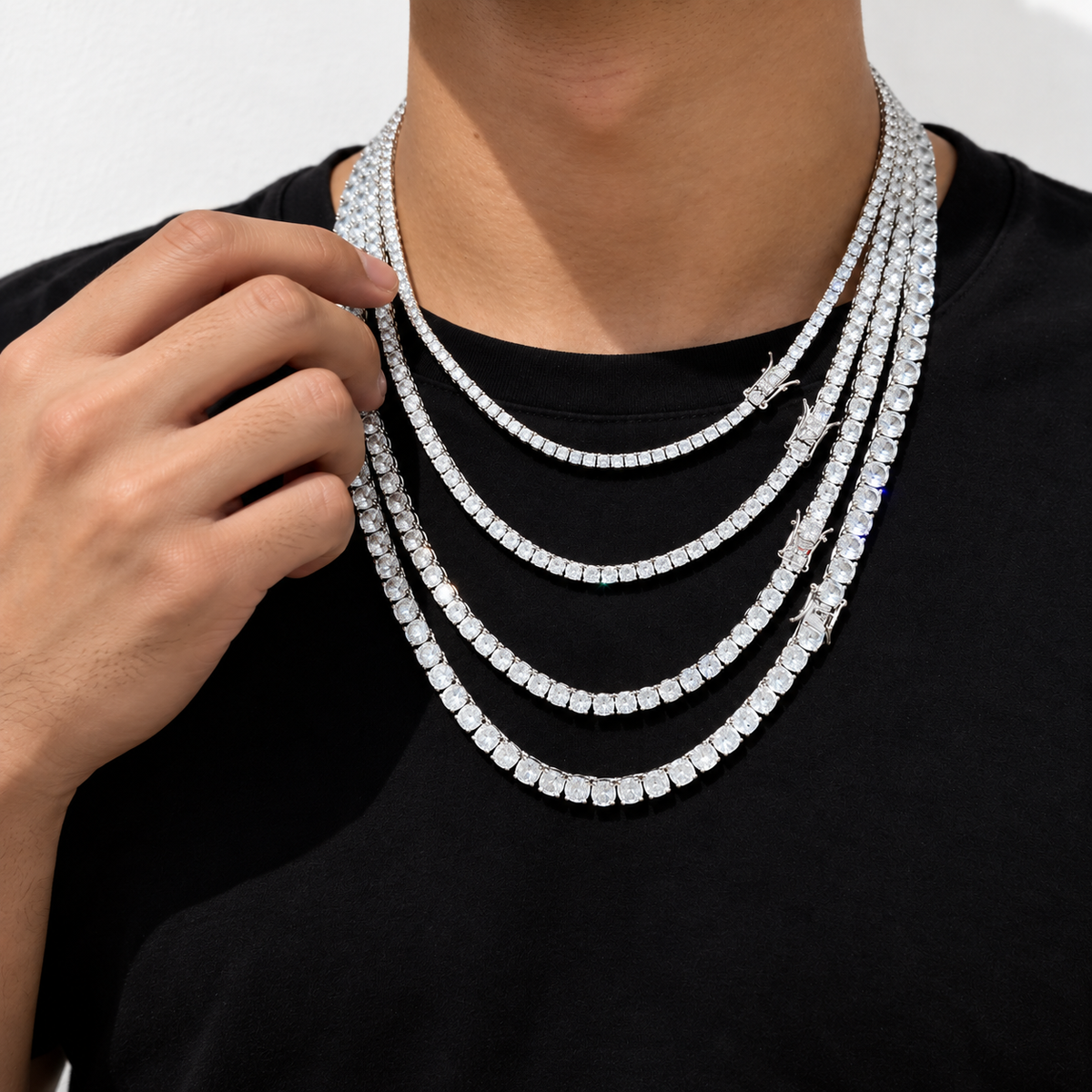 Iced CZ Tennis Chain Necklace