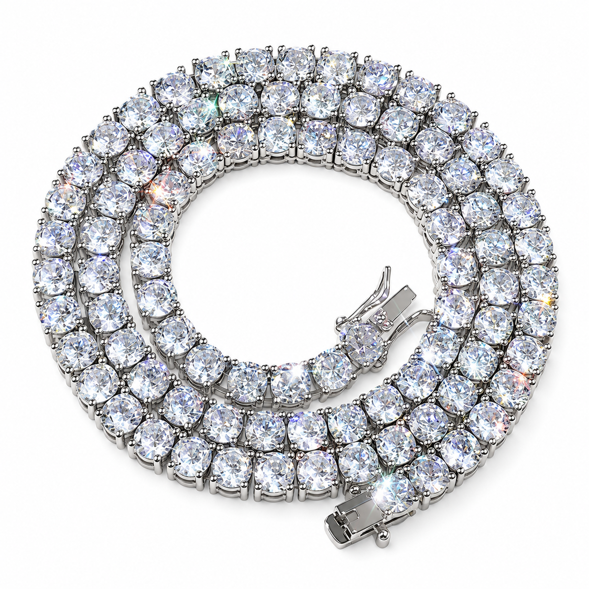 Iced CZ Tennis Chain Necklace