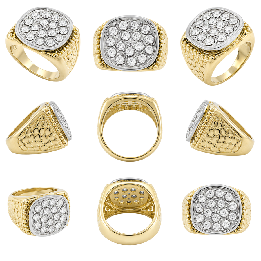 Imperial Ice Nugget Ring – Premium Gold & Silver-Tone CZ Statement… – alternate view 2 | Sloop Jewelry – alternate view