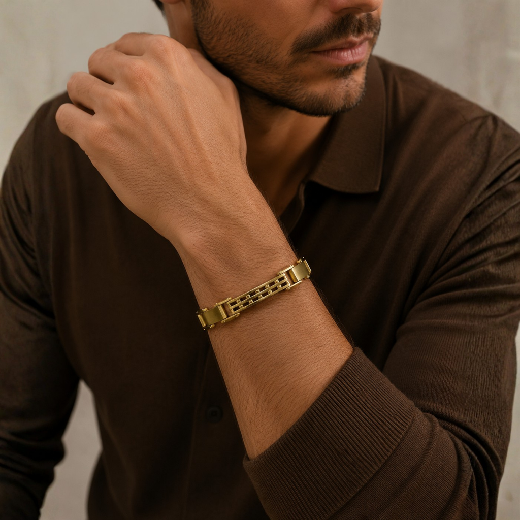 NEW Non-Tarnish Imperial Link Bracelet – Gold Stainless Steel Bracelet for Men