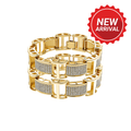 SET OF 2: Imperial Micro Pavé Gold Bracelet – 8.75" Gold-Tone CZ Link Bracelet 15mm x 10mm | Affordable Non Tarnish