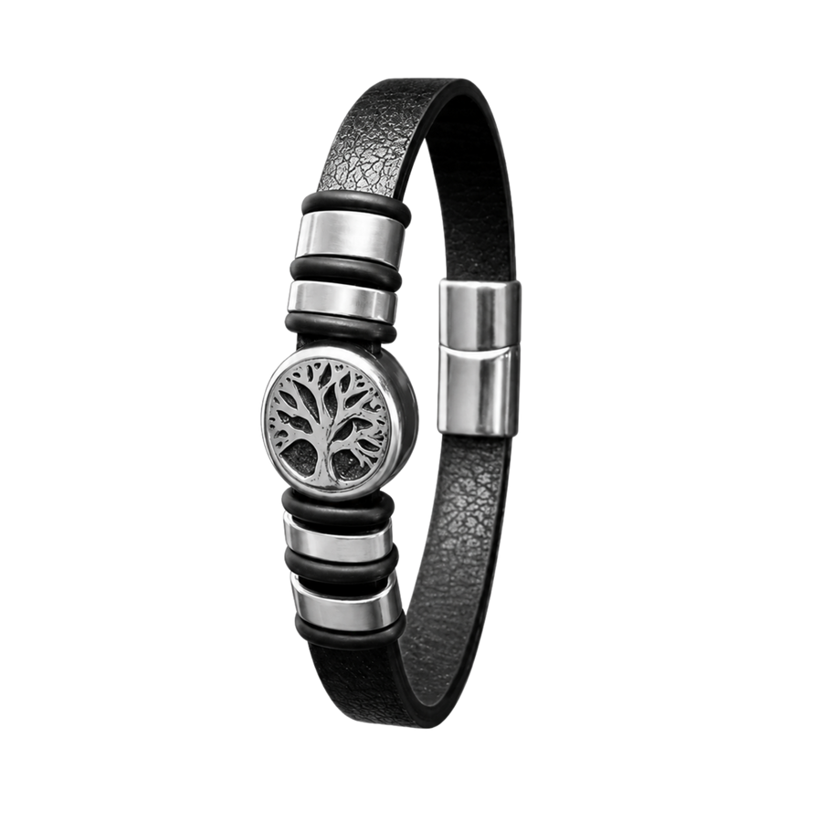 Leather Wrap Bracelet with Tree of Life Charm – alternate view 2 | Sloop Jewelry – alternate view