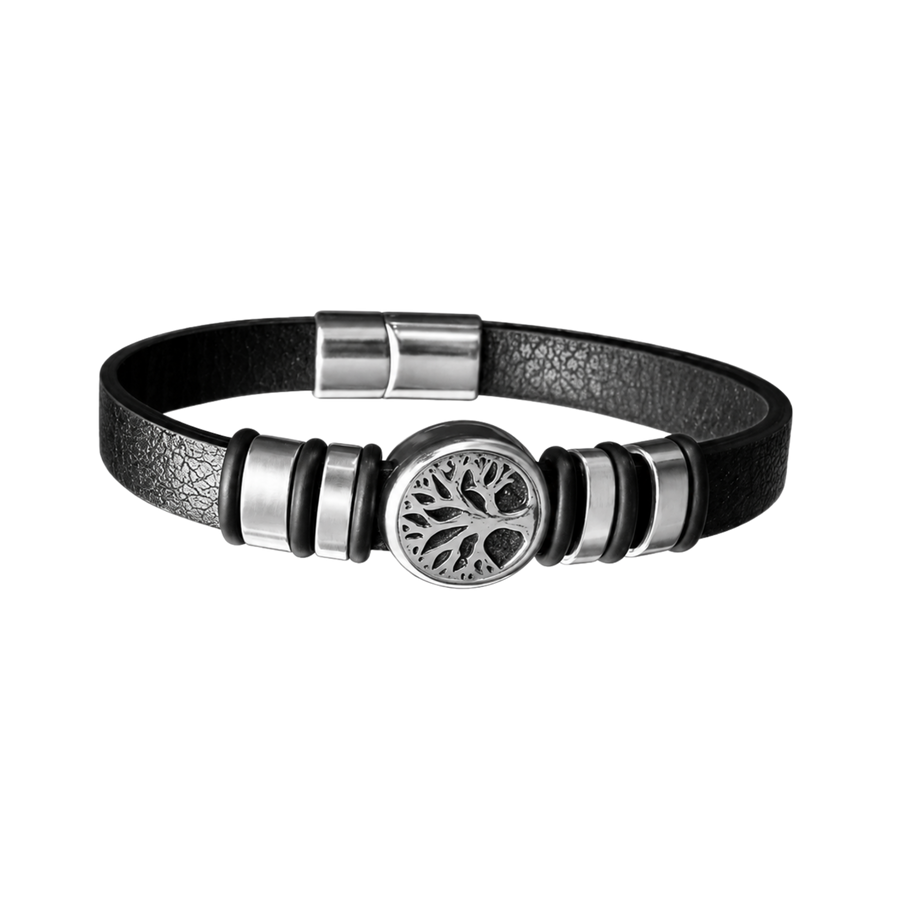 Leather Wrap Bracelet with Tree of Life Charm – Bracelet by Sloop Jewelry