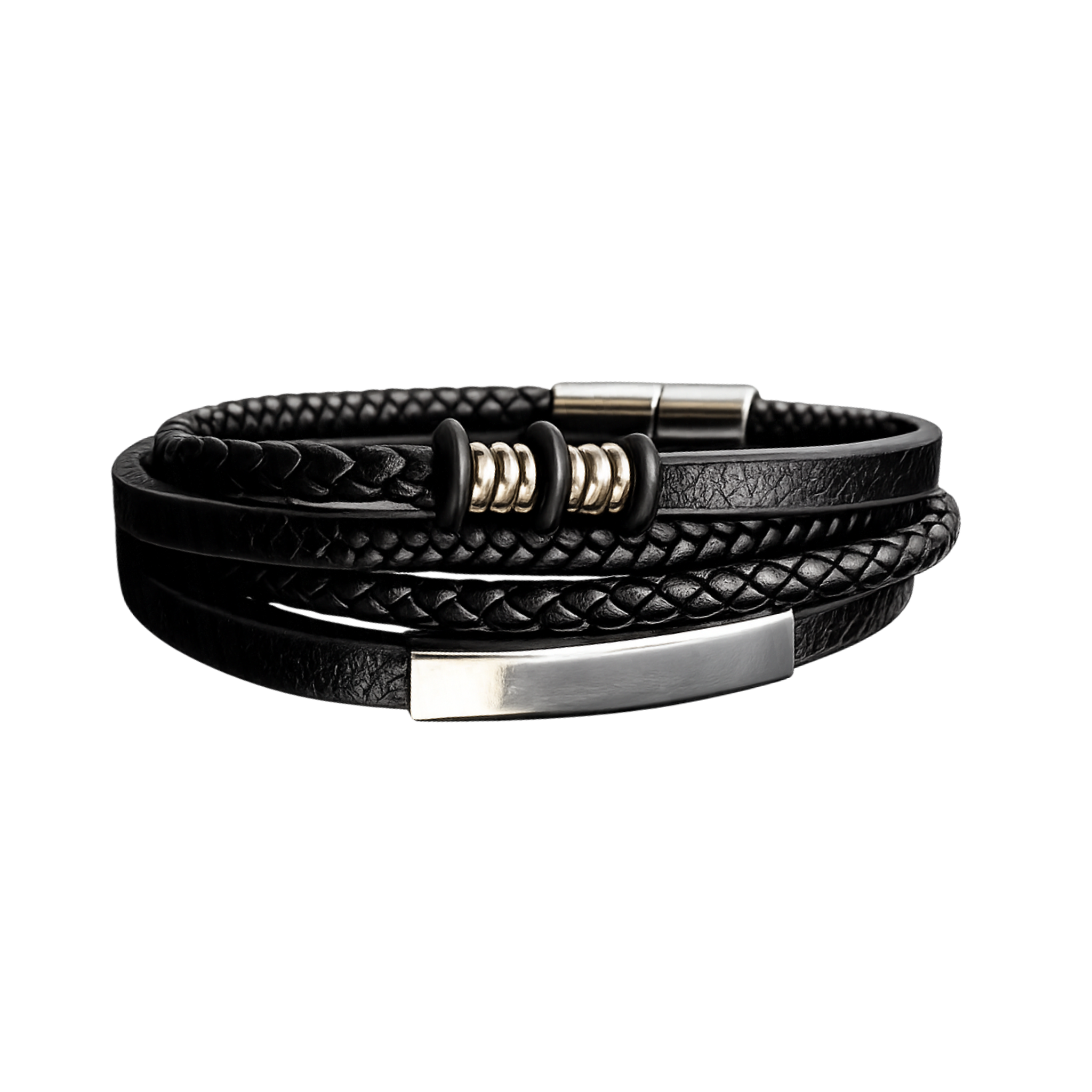 Men’s Leather Wrap Bracelet (Magnetic Clasp)