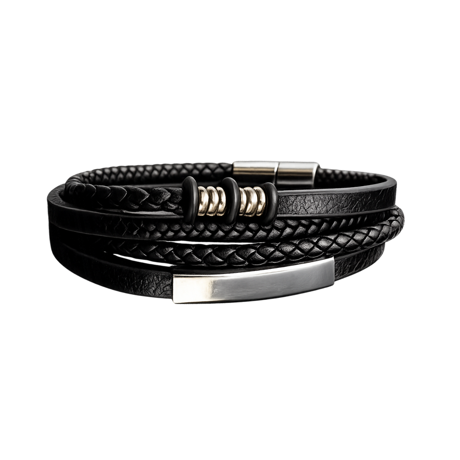 Men’s Leather Wrap Bracelet (Magnetic Clasp) – Bracelet by Sloop Jewelry