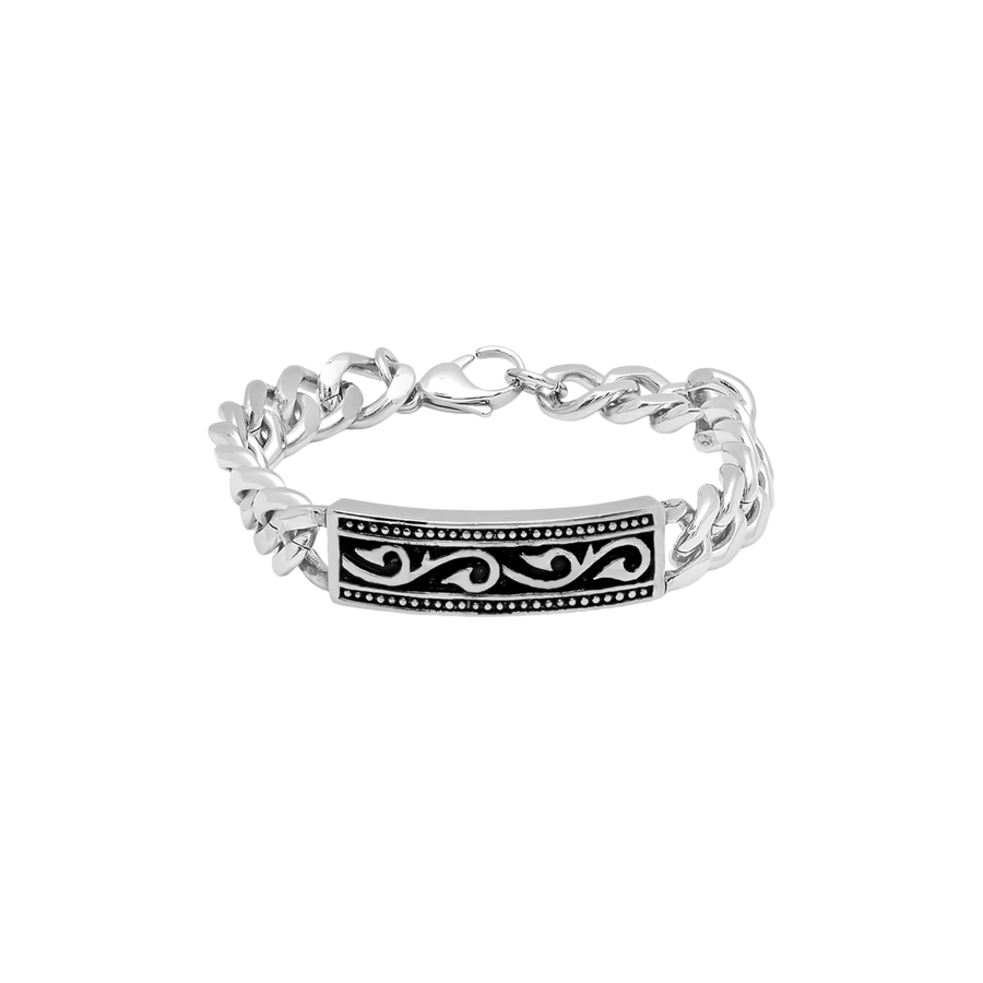 Men's Stainless Steel Black Scroll Chain Bracelet – Non-Tarnish… – Bracelet by Sloop Jewelry