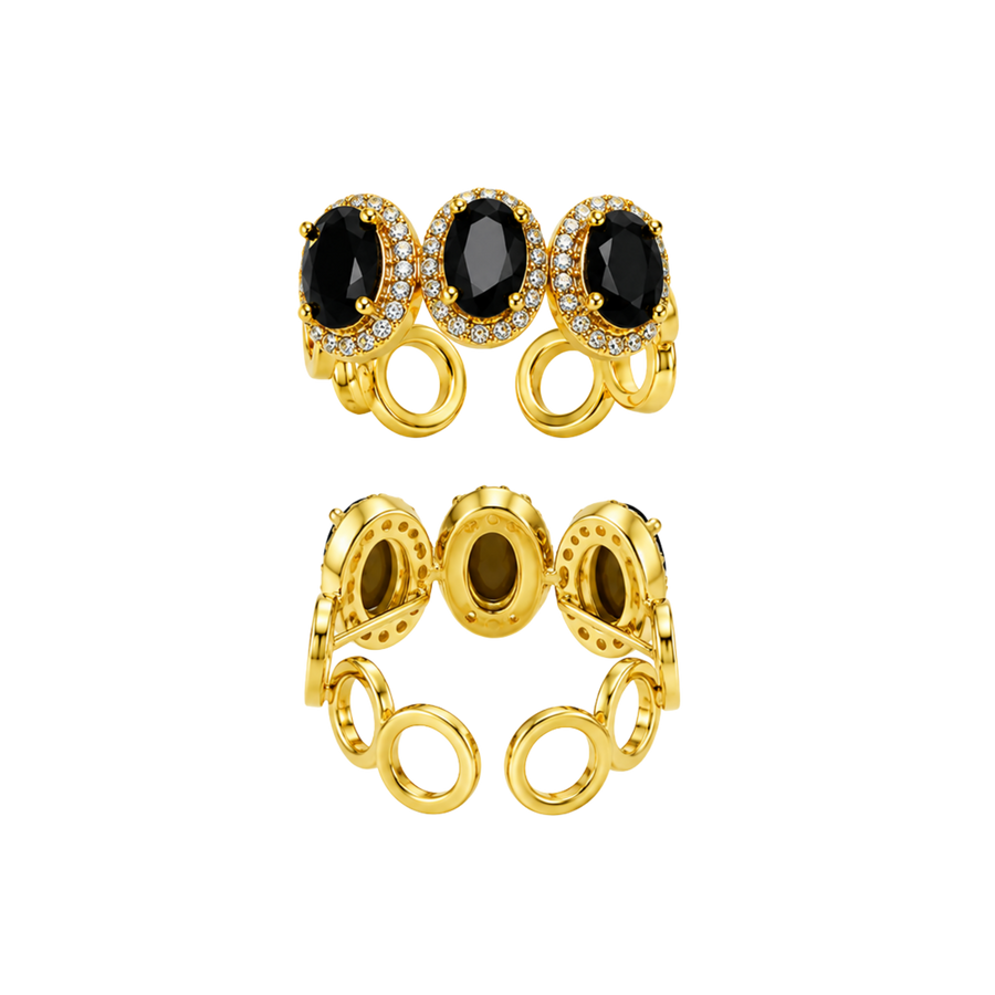 Affordable NEW Non-Tarnish Midnight Halo Ring – Under $50 – alternate view 2 | Sloop Jewelry – alternate view