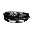 Midnight Skull Leather Cuff Bracelet