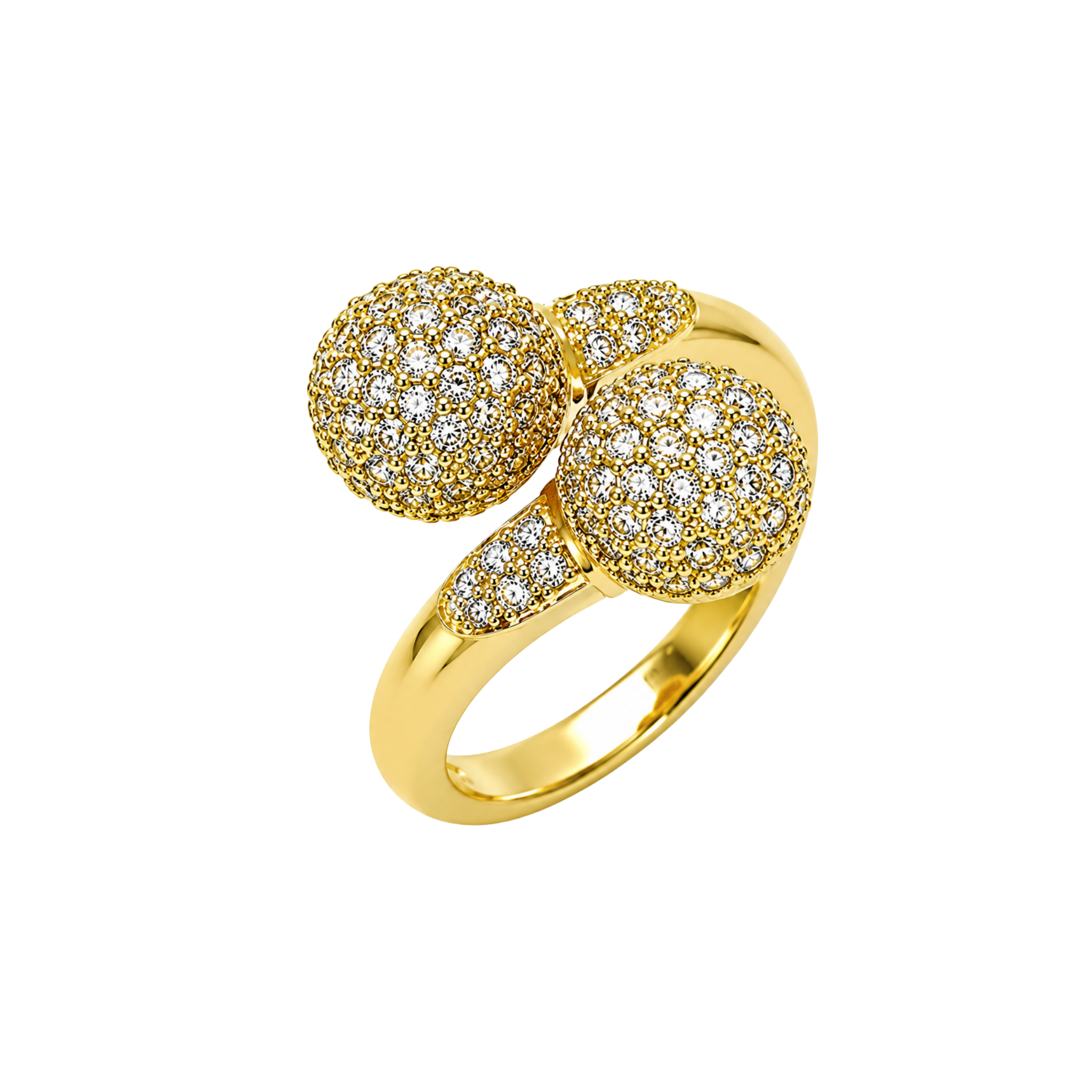 Twin Halo Ring – Non Tarnish Affordable Sparkling Double Circle Crystal Ring for Women