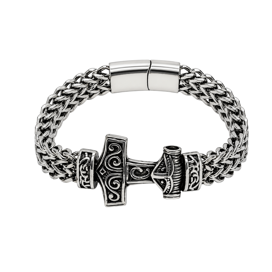 Norse Hammer Bracelet – Affordable Viking Stainless Steel Bracelet – Bracelet by Sloop Jewelry