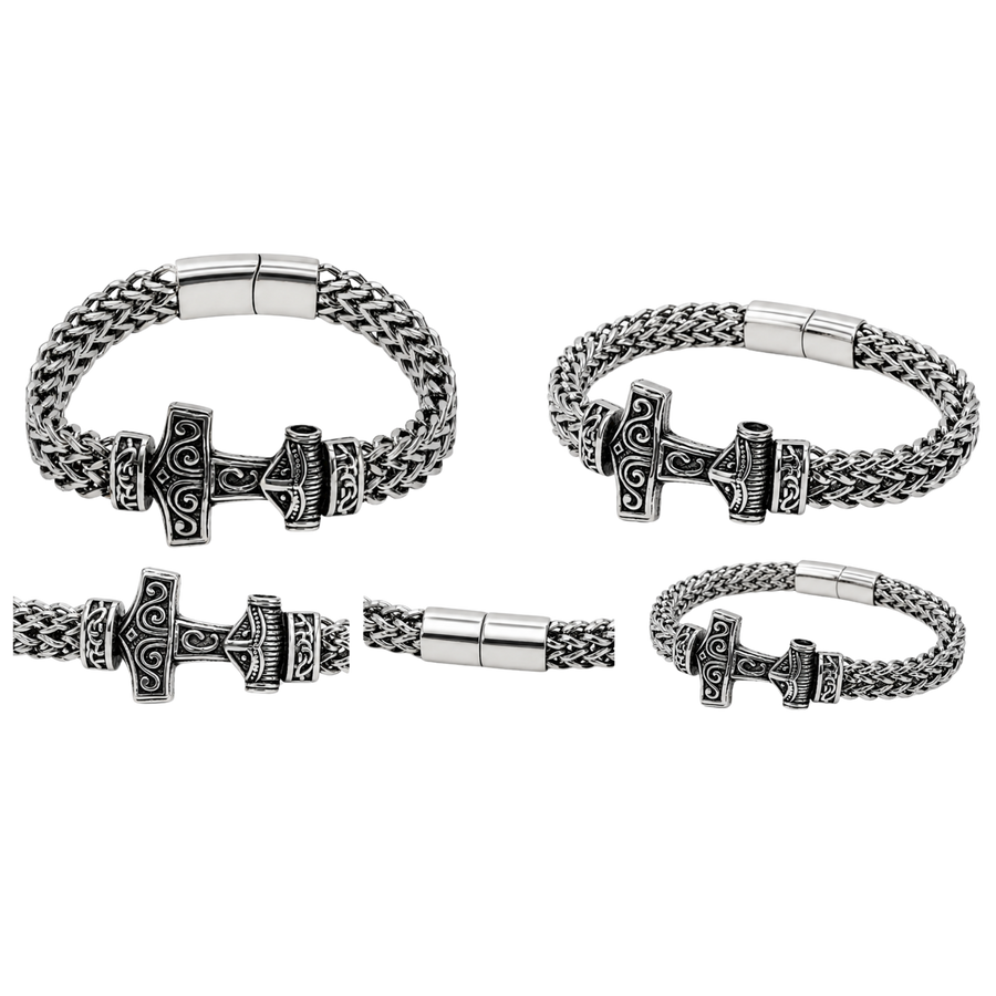 Norse Hammer Bracelet – Affordable Viking Stainless Steel Bracelet – alternate view 2 | Sloop Jewelry – alternate view