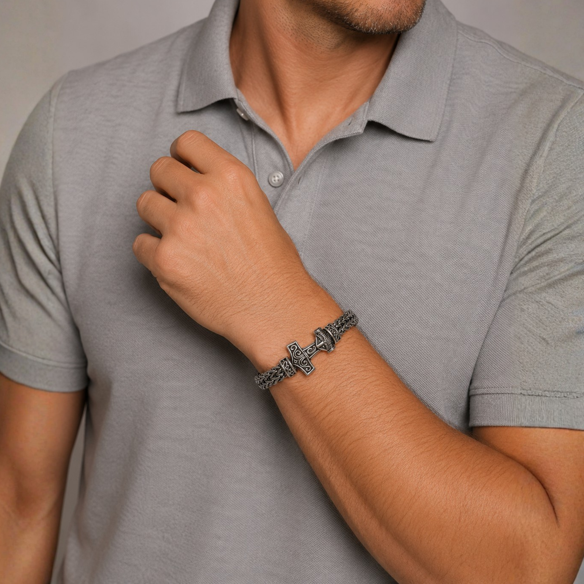 Norse Hammer Bracelet – Affordable Viking Stainless Steel Bracelet