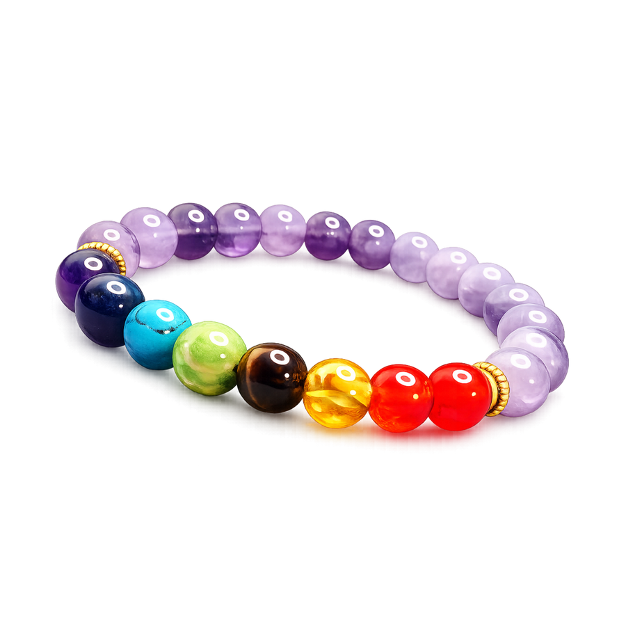 Purple Beaded Bracelet Multi Color Beads Stretch – alternate view 2 | Sloop Jewelry – alternate view