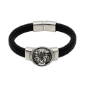 Men's Ram Head Leather Bracelet – Stainless Steel Magnetic Clasp