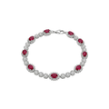 Red Rhodium Plated 925 Sterling Silver Moissanite Halo Tennis Bracelet