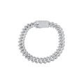 Rhodium Plated 925 Sterling Silver Moissanite Encrusted Miami Cuban Link 10.2mm Bracelet (Size 8)