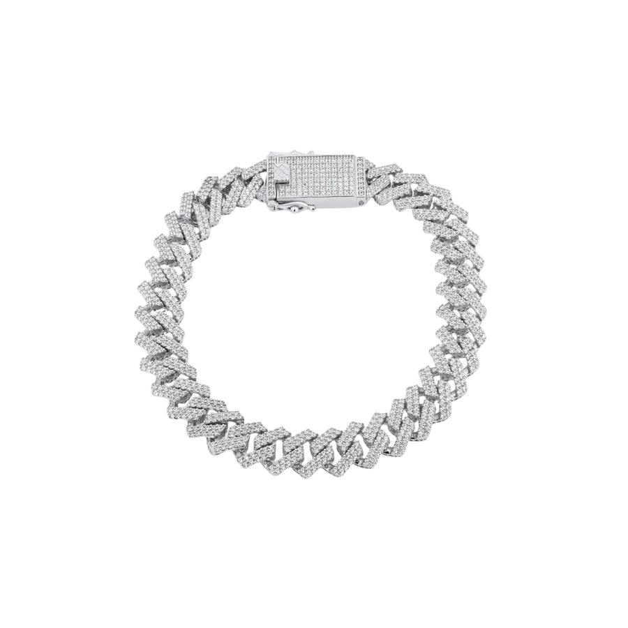 Rhodium Plated 925 Sterling Silver Moissanite Encrusted Miami Cuban… – Bracelet by Sloop Jewelry