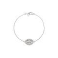 Rhodium Plated 925 Sterling Silver Moissanite Guadalupe Oval Charm Bracelet