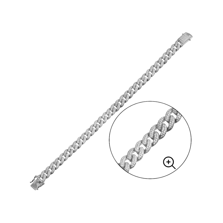 Rhodium Plated 925 Sterling Silver Moissanite Miami Cuban 9.5mm… – alternate view 2 | Sloop Jewelry – alternate view